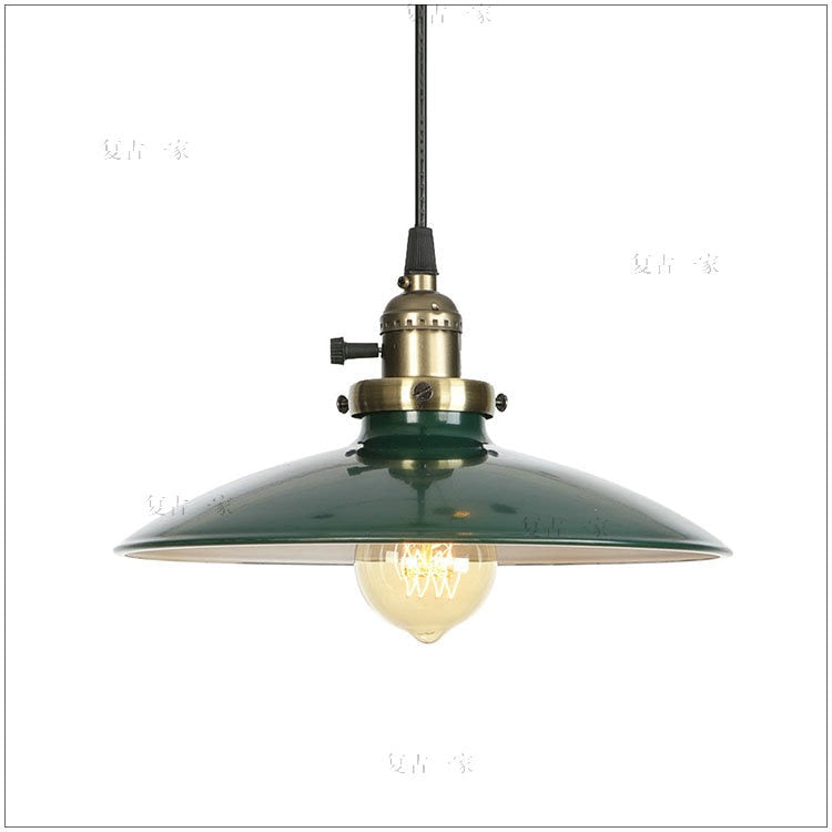 60W Retro Retro Loft Style Edison Vintage Industrial Pendant Light Lamp with White Metal Plate Shade,Luminarias